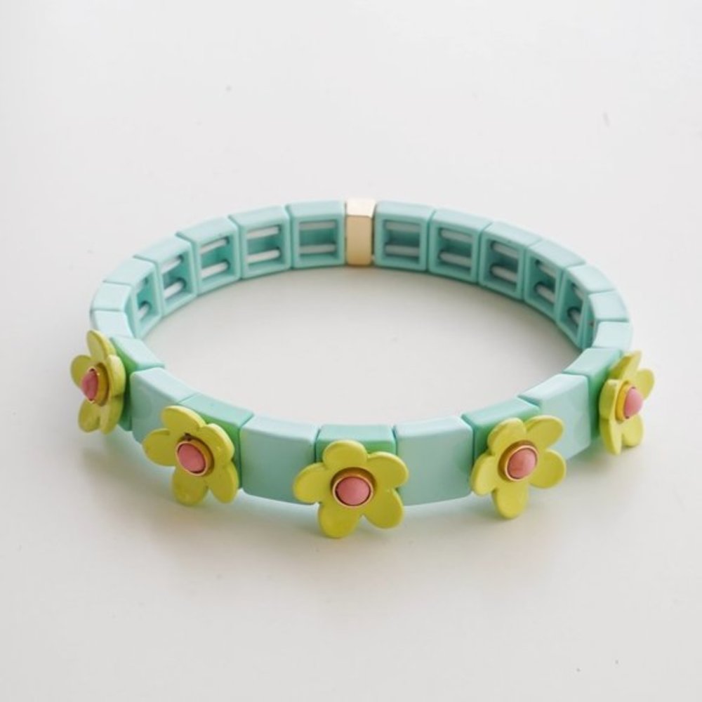 Daisy Enamel Stretch Bracelet